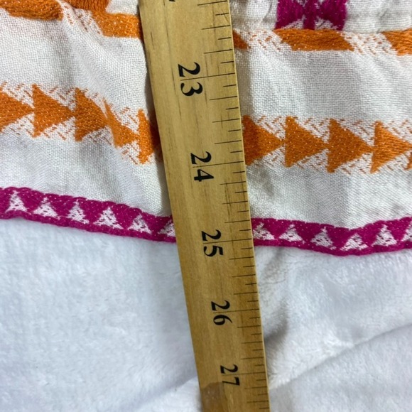 Old Navy Blouse Top Women Sz L Colorful Vibrant Short Sleeve Split Neck Peasant - Picture 6 of 9